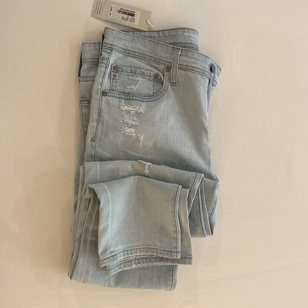AG blue distress jeans for men